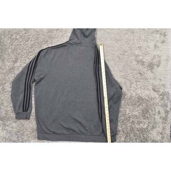 Adidas Men's 2XL Gray Pullover Hoodie - Cotton Blend Kangaroo Classic - Picture 6 of 8